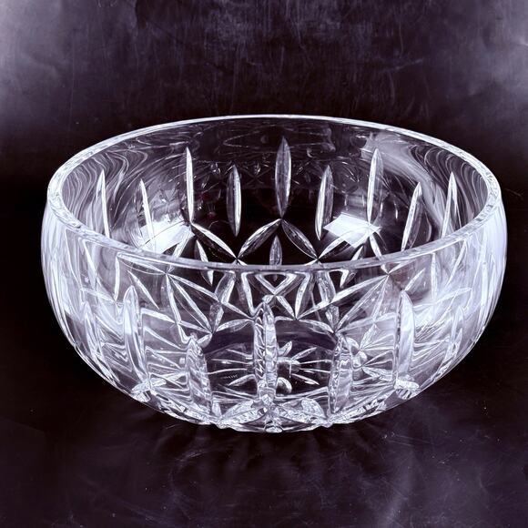Block Crystal Olympic Bowl 10” 24% Lead Cut Crystal 1990 Centerpiece Fruit VTG - Picture 2 of 11